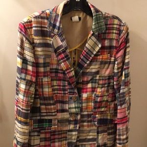 J Crew women’s madras style blazer Size L